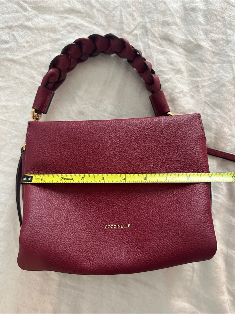 Coccinelle Burgundy Boheme Bag with Braided Handle - Picture 14 of 16